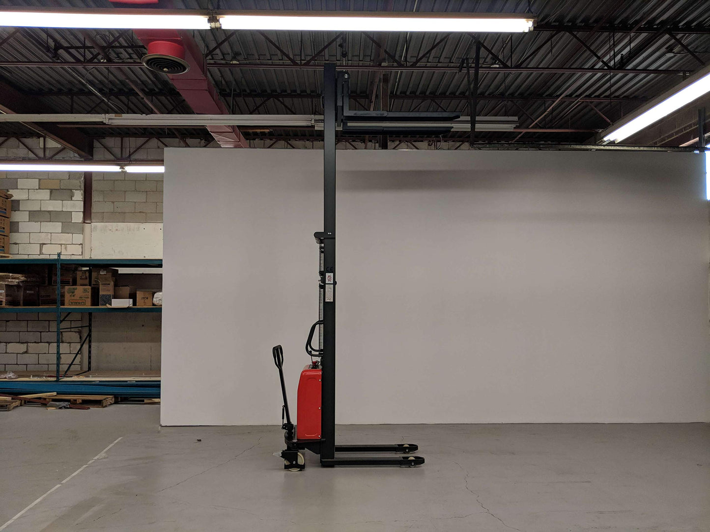 Hoc SPNT1035 Thin Leg Semi Electric Pallet Stacker 1000 kg 2204 lbs + 138 Inch Height Capacity + 3 Year Warranty