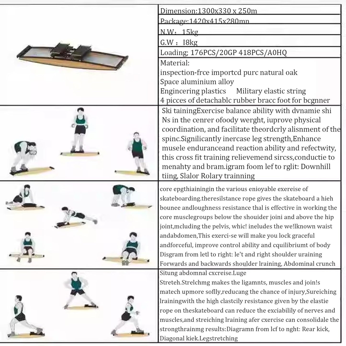 Ski Exercise Machine Indoor Exercise Machine Ski Equipment Indoor Aerobic Wind Resistance Machine Max Supported 330LB