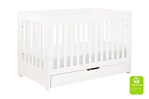 Babyletto Mercer 3-in-1 Convertible Crib with Toddler Bed Conversion Kit in White, Greenguard Gold Certified