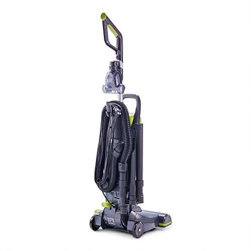 BLACK+DECKER Bagless Upright Vacuum Cleaner with Anti-Allergen HEPA Filer, Corded 1,200 Watt Motor & 5-Position Carpet Height Settings, Gray (BDXURV309G)