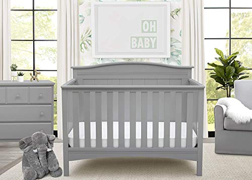 Delta Children Bennett 4-in-1 Convertible Baby Crib, Greenguard Gold Certified, Grey