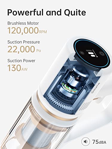 Dreametech Cordless Vacuum Cleaner, P10 Pro Vacuum Cleaner with 22Kpa Powerful Suction, 2 in 1 Lightweight Stick Vacuum for Hard Floor Pet Hair