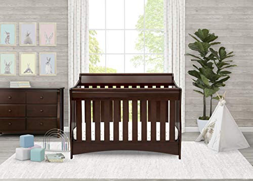 Delta Children Bentley S Series Deluxe 6-in-1 Convertible Crib, Black Cherry Espresso