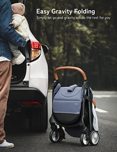 besrey Lightweight Baby Stroller, Travel Stroller with One-Hand Easy Fold, Full-Size Waterproof Canopy, Compact Stroller with Large Cup Holder|Shock-Absorbing Wheel, Toddler Stroller for 6-36