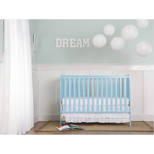 Dream On Me Synergy 5-in-1 Convertible Crib in Aqua Sky, Greenguard Gold Certified