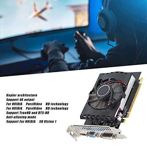 GT730 4GB DDR3 TA Graphics Card, HDMI+VGA+DVI 64Bit Desktop Computer Game Video Graphics Card with Single Cooling Fan for Windows Xp/7/8/8.1/10