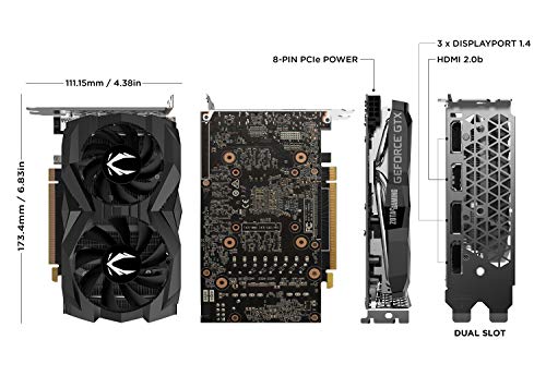 ZOTAC Gaming GeForce GTX 1660 Super 6GB GDDR6 192-bit Gaming Graphics Card, Super Compact, ZT-T16620F-10L