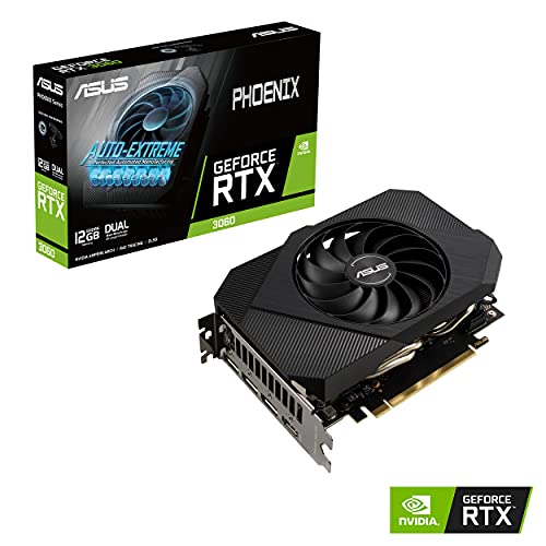 ASUS Phoenix NVIDIA GeForce RTX 3060 V2 Gaming Graphics Card- PCIe 4.0, 12GB GDDR6 memory, HDMI 2.1, DisplayPort 1.4a, Axial-tech Fan Design, Protective Backplate, Dual ball fan bearings, Auto-Extreme