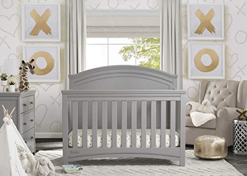 Simmons Kids SlumberTime Emma 4-in-1 Convertible Baby Crib N More - Greenguard Gold Certified, Grey