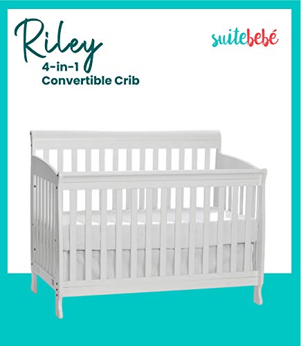 Suite Bebe Riley 4 in 1 Convertible Crib, Lilac Finish