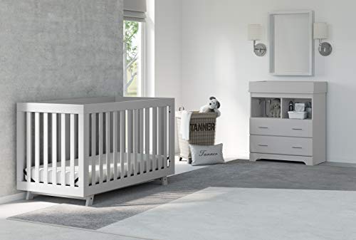 Storkcraft Beckett 3-in-1 Convertible Crib (Pebble Gray) – Converts from Baby Crib to Toddler Bed and Daybed, Fits Standard Full-Size Crib Mattress, Adjustable Mattress Support Base