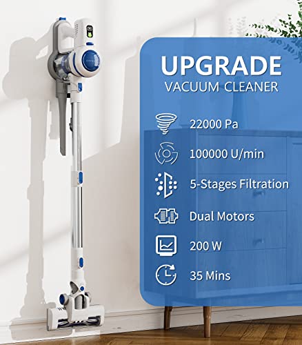 ORFELD Cordless Vacuum Cleaner, 22000Pa Powerful Cordless Vacuum 6 in 1, 35Mins Long Runtime, Lightweight & Ultra-Quiet Stick Vacuum for Hardwood Floor Carpet Pet Car Cleaning