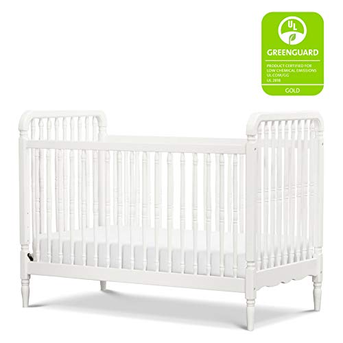 Million Dollar Baby Classic Liberty 3-in-1 Convertible Spindle Crib with Toddler Bed Conversion Kit in White, Greenguard Gold Certified