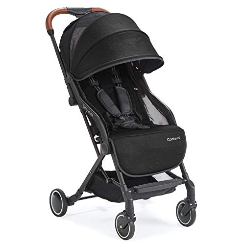 Contours - Bitsy Elite - Compact Fold Lightweight Stroller for Travel Adapter Free Infant Car Seat Compatibility - Onyx Black