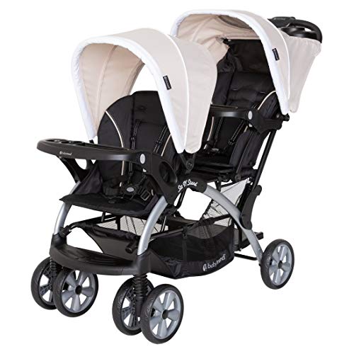 Baby Trend Sit N Stand Compact Easy Fold Toddler Baby Infant Double Stroller with Baby Trend Ally 35 Baby Infant Car Seat Carrier with Cozy Cover