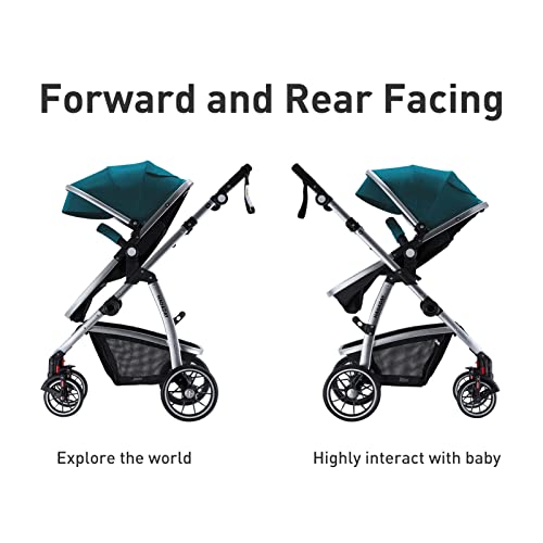 HAGADAY Baby Stroller, Infant Stroller with Reversible Seat, Newborn Stroller with Canopy,Baby Bassinet Stroller (Blue)