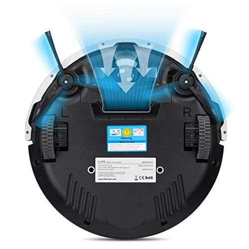 ILIFE V5s Pro Robot Vacuum and Mop Combo, Slim, Automatic Self-Charging Robot Vacuum Cleaner, Daily Schedule, Ideal for Pet Hair, Hard Floor and Low Pile Carpet.