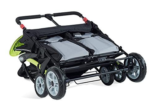 Foundations Sport Quad Stroller with UV Protecting Stroller Canopy, 5 Point Harness for Added Safety, Foot Brake, All Terrain Tubeless Wheels (Lime Green)