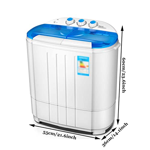 yunyun Compact Washing Machine,3.6 Kg Household Small Automatic Laundry Machine,Portable Silent Double Barrel Clothes Washer Suitable for Small Clothes Such As Socks and Underwear