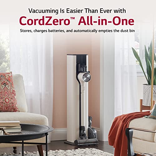 LG CordZero Auto Empty Cordless Stick Vacuum Cleaner Wet Mop All in One Tower, Extra Removable Battery, Up to 120 Min, Handheld, Powerful Suction, Hard Floor, Carpet, Car, Pet Hair, A939KBGS