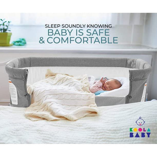 3 in 1 Baby Bassinet, Bedside Sleeper, & Playpen, Easy Folding Portable Crib (Grey)- KoolaBaby