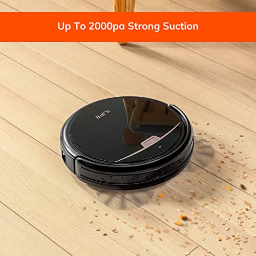 ILIFE A4s Max Robot Vacuum Cleaner, 2000Pa Strong Suction, Wi-Fi Connected, 2-in-1 Roller Brush, Quiet, Automatic Self-Charging Robotic Vacuum Cleaner, Cleans Pet Hair, Hard Floor to Medium Carpets.