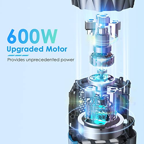 Oraimo Stick Vacuum, 600W Corded Stick Vacuum with LED Motorized Floor Brush, 6 in 1 Vacuum Cleaner with 29.5 Ft Cable, Powerful Vacuum for Middle-Pile Carpet, Marble, Hard Floor, Tile Cleaning