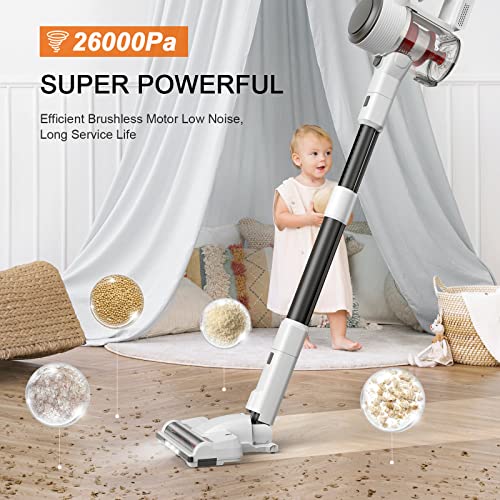 NEQUARE Cordless Vacuum, Stick Vacuum Cleaner with Upgraded 7-Cell Battery, Self Standing, Storage Rack, Multi-attachments & Pet Hair Cleaning, V230