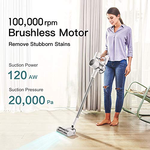 Dreametech T10 Cordless Vacuum Cleaner, Long Runtime, 20Kpa Powerful Suction Stick Vacuum Cleaner, 8-Layer Noise Reduction Handheld Vacuum for Home Hard Floor Pet Hair