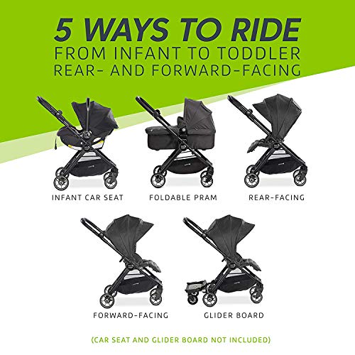 Baby Jogger City Tour LUX Stroller | Compact Travel Stroller | Lightweight Baby Stroller with Backpack-Style Carry Bag, Perfect for Travel, Slate