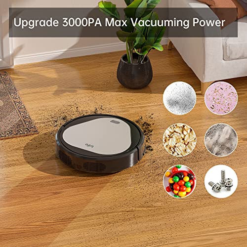 Trifo Robotic Vacuum Cleaner with 3000 Pa Super Cyclone Suction & Automatic Recharge & Up to 110 Mins Runtime, Compatible with Alexa & Google Assistant & 2.4GHZ WiFi, Perfect Home Cleaning Assistant