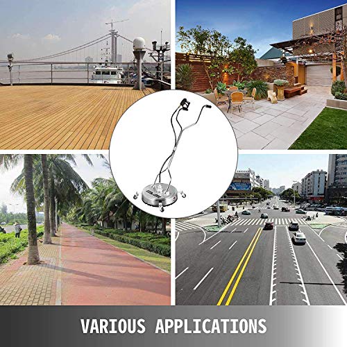 21 Inch 4500 PSI Pressure Washer with 3 Nozzle Front Spray Bar, Dual Handle Circular Accessory and Parts for Cleaning Driveways, Sidewalks, Patios