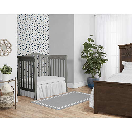 Dream On Me Addison 4-in-1 Convertible Mini Crib in Cool Grey, Greenguard Gold Certified, 42 pounds