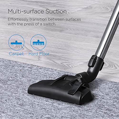 Eureka Whirlwind Bagless Canister Vacuum Cleaner, Lightweight Vac for Carpets and Hard Floors, w/Filter, Blue