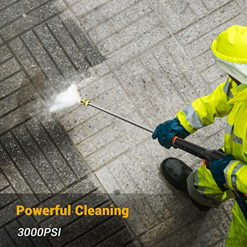 Upgraded 3000PSI Pressure Washer, 2.5GPM Portable Electric Power Washer with 360° Spinner Wheels, 4 Quick Connect Nozzles Foam Cannon for Car/Patio/Deck/Home Cleaning