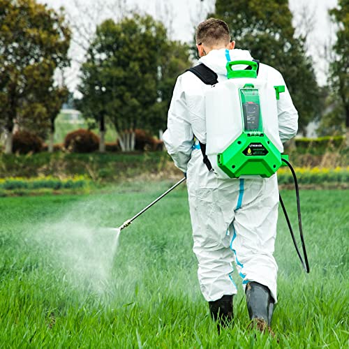 ALIENTABI Backpack Sprayer 4 Gallon, 2.6Ah Battery Powered Backpack Sprayer with Lithium Battery for Weeding, Spraying, Cleaning