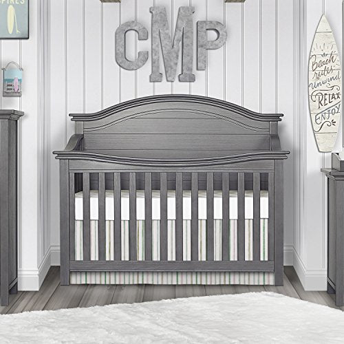 Evolur Belmar Curve 5-in-1 Convertible Crib in Rustic Grey