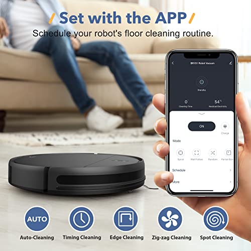 Robot Vacuum and Mop Combo, WiFi/App/Alexa, Robotic Vacuum Cleaner with Schedule, 2 in 1 Mopping Robot Vacuum with 230ML Water Tank, Self-Charging, Slim, Ideal for Hard Floor, Pet Hair, Carpet
