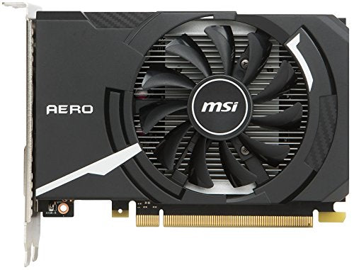 MSI NVIDIA GEFORCE GT 1030 AERO ITX 2G OC Graphics Card 2 GB GDDR5, 1518 MHz, mini ITX Design, HDMI, DVI-D, Single Fan Cooling System, Black