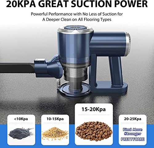 PRETTYCARE Cordless Vacuum Cleaner with LED Display, 20000Pa Stick Vacuum 4 in 1, Lightweight, Up to 35 Mins Runtime, for Hardwood Floor, Pet Hair, Perfect Cordless Stick Vacuum for Your Family, W200