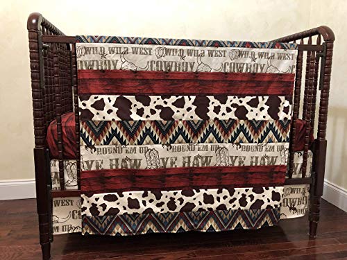Baby Boy Nursery Bedding, Cowboy Crib Bedding Set, Western Crib Bedding, Rodeo Baby Bedding, Boy Baby Bedding