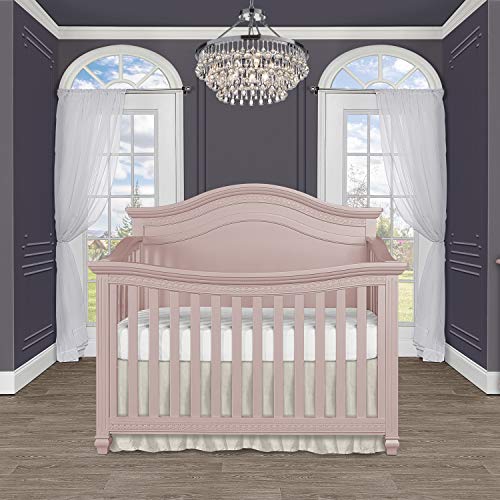 Evolur Madison 5-in-1 Curved Top Convertible Crib in Blush Pink