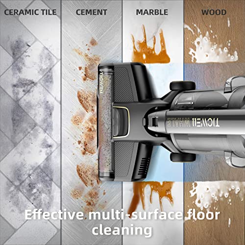 TICWELL Cordless Wet Dry Vacuum Cleaner, Lightweight Floors Vacuum Cleaner and Mop, One-Step Cleaning for Hard Floors, Great for Sticky Messes and Pet Hair, 30 Minutes Long Battery Life, Black