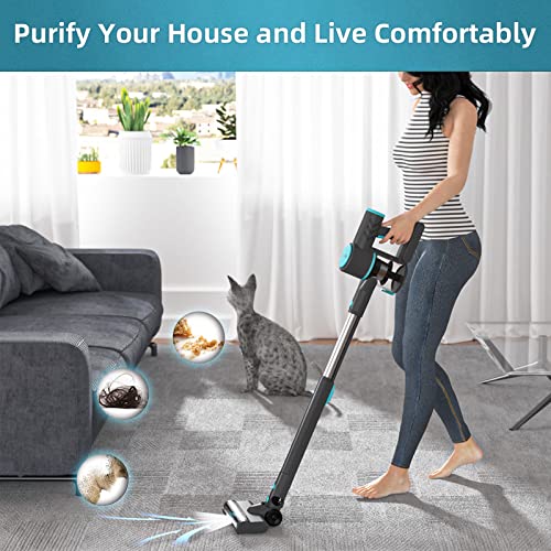 OSMOND Cordless Vacuum Cleaner, 12000Pa Stick Vacuum 3 in 1, Lightweight, Up to 40 Minutes Runtime, for Hardwood Floor, Carpet, Pet Hair, Perfect Cordless Stick Vacuum for Your Family
