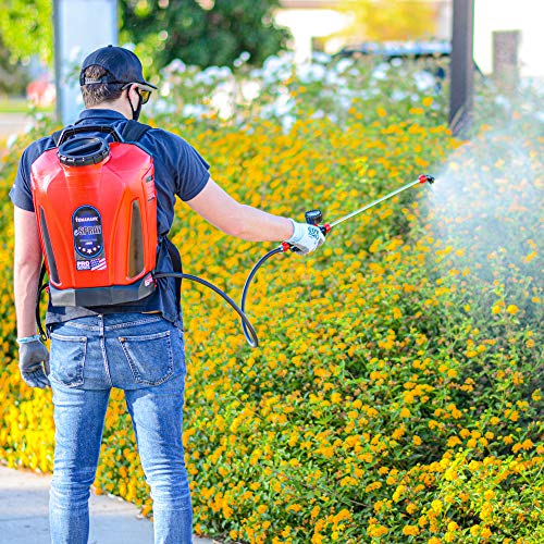 Tomahawk 4 Gallon Battery Powered Backpack Sprayer with Lithium Ion Battery for Pest Control and Disinfectants