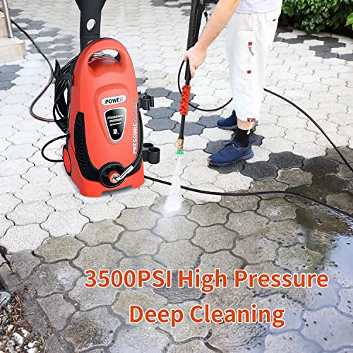 DuRyte Electric Pressure Washer 3500 PSI / 2.8 GPM 1600W Power Washer with 4 Nozzles, Foam Cannon for Cleaning Cars, Driveways, Garden Orange
