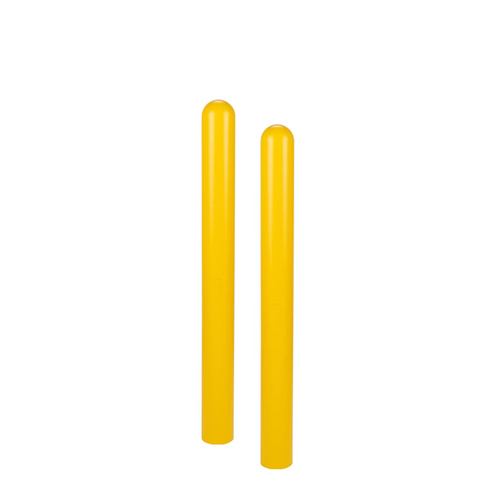 BollardGard 4" x 52" 2-Pack Round Top Bollard Cover - Innoplast (Yellow No Tape)