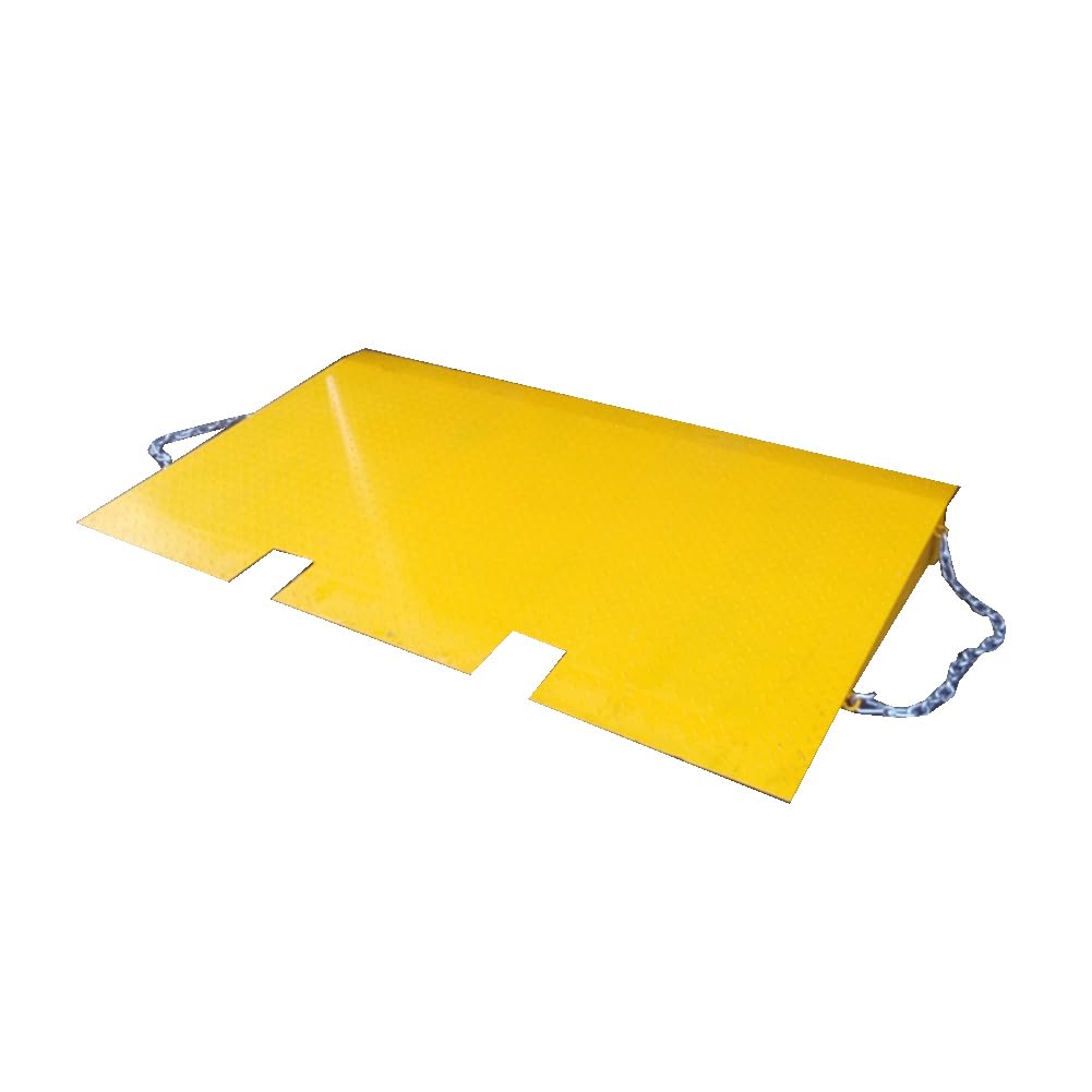 DMC-FPPS 16,000Lbs Container Ramps - 49"x86" Heavy Duty Loading Ramps for Shipping Docks | 5.9" Height Differential, Forklift Compatible, 10-Gauge Steel w/Safety Chains