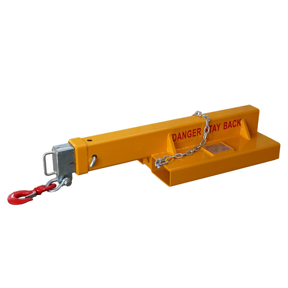 Forklift Short Jib Boom Crane Attachment, 9900 lb Capacity Mobile Lifting Hoist, Compact Slip-On Design for Pallet Forks
