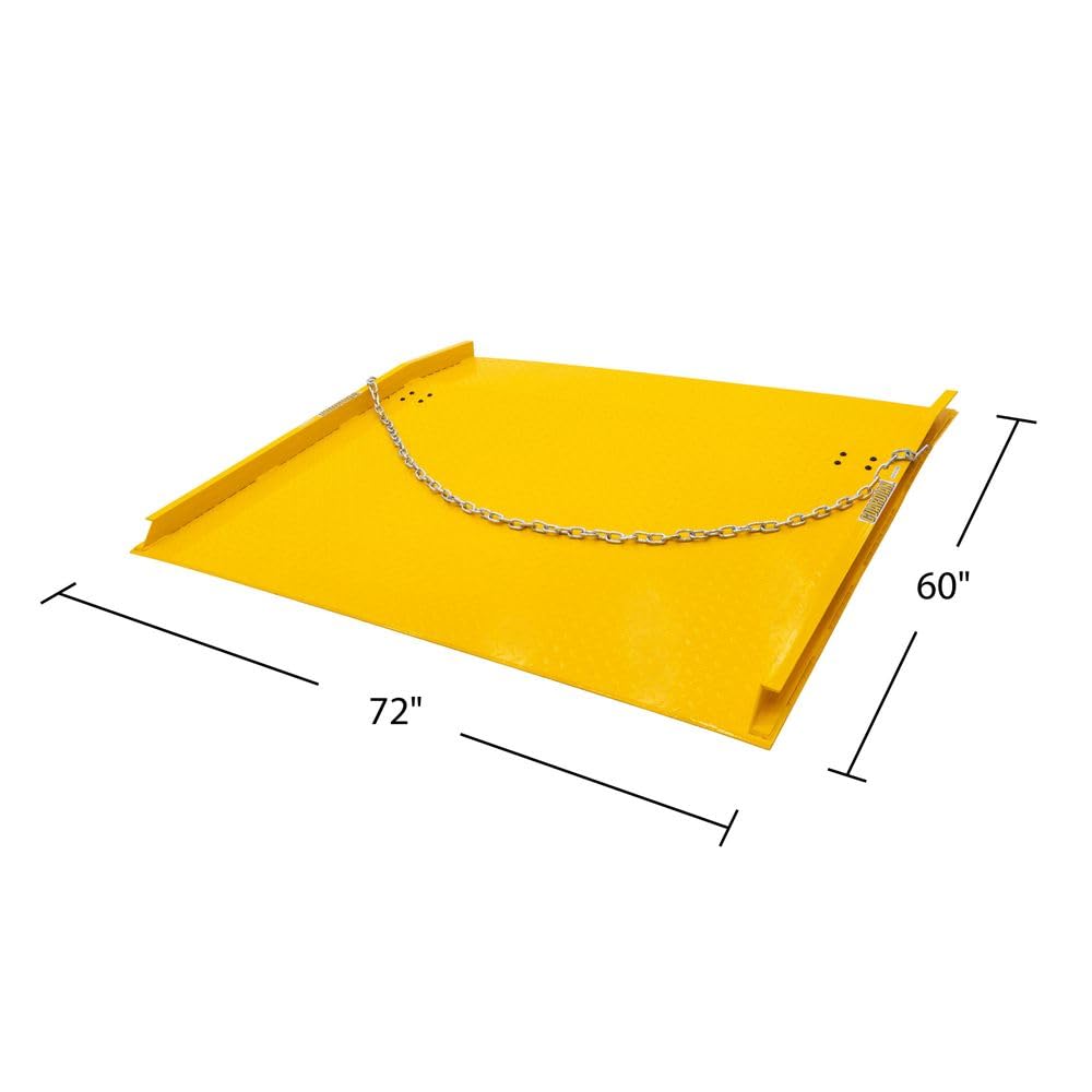 Discount Ramps Dock Board, 60" x 72" Steel, 13,000 lb, for Forklift, up to 7" Differential, Guardian